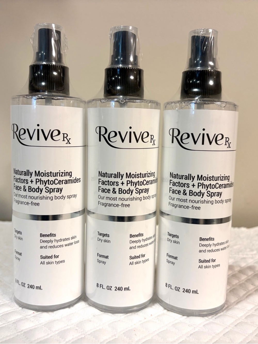 Revive RX Naturally Moisturizing Face & Body Spray 8oz x 3